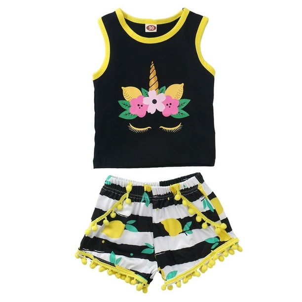 Kids Baby Girls Organic Cotton Floral Sleeveless Vest Tops High Waist Shorts Denim Pants Baby Summer Clothes Set